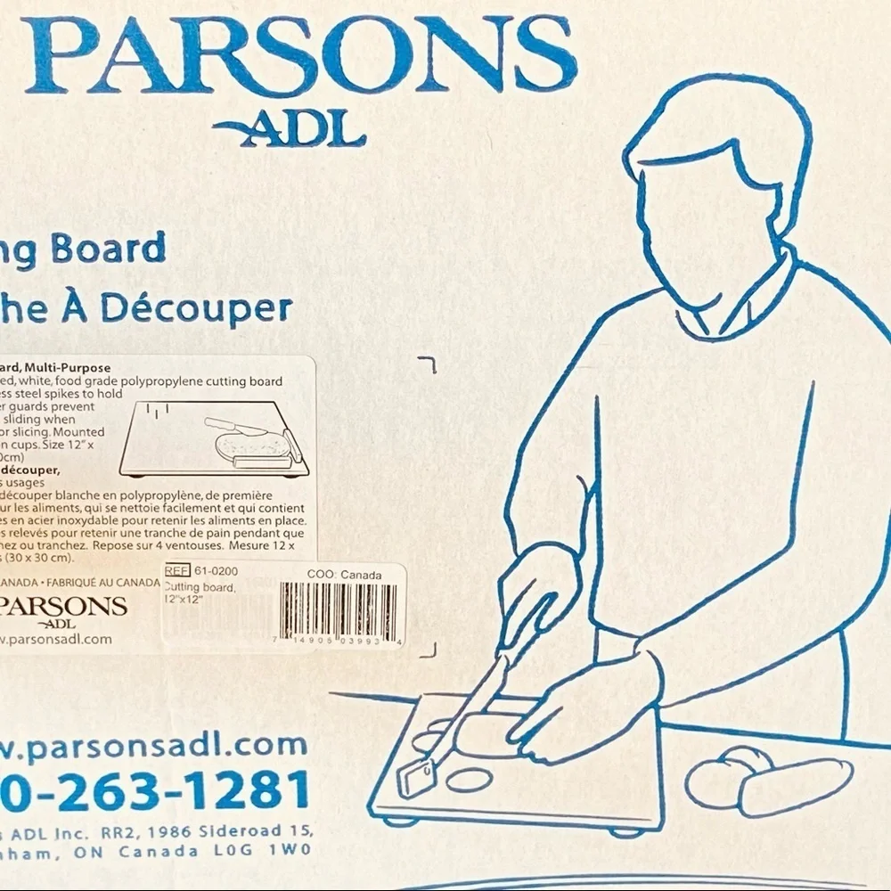 NWT Ability Helping Hands Pronged Food🥒Preparation 🍱 Cutting Board Raised Corns